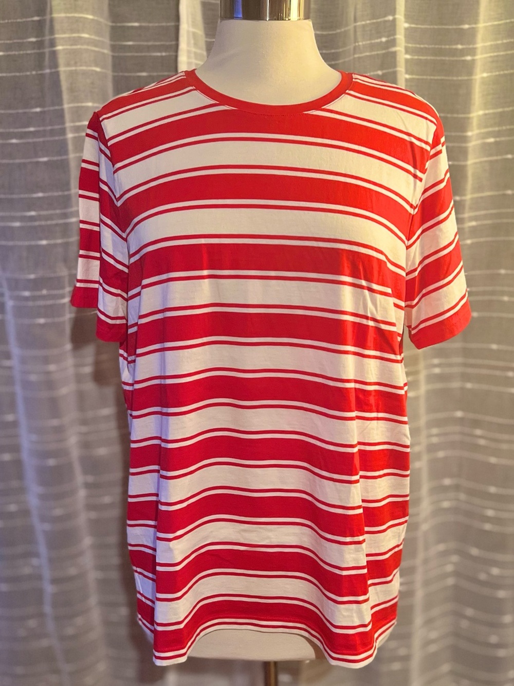 Lands' End Sz XLT Supima Cotton Crewneck Tee in Compass Red Sail Stripes